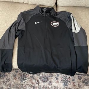 Nike Men’s Small UGA Georgia Bulldogs 1/2 zip jacket pullover official onfield